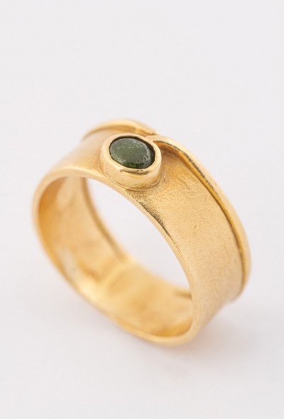 Gouden ring met jade