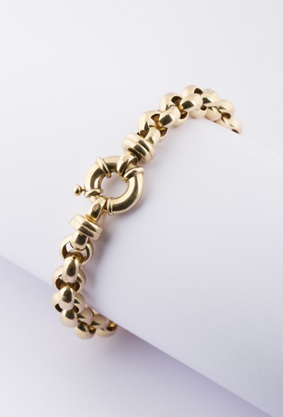 14 krt. gouden jasseron armband
