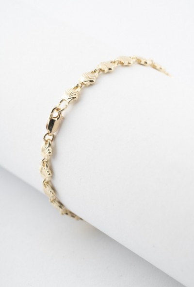 Massief gouden schelp schakel armband