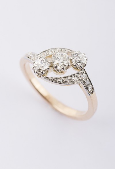 Antieke 14 krt. gouden ring