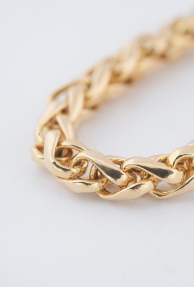Gouden gevlochten schakel collier