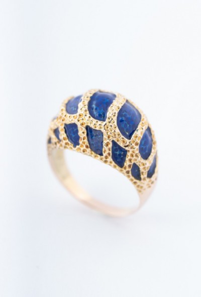 Ring met blauw emaille