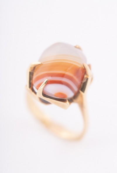 Gouden ring met agaat