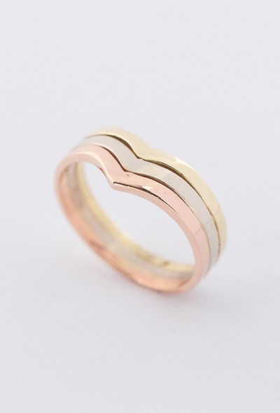 Gouden tri-color ring