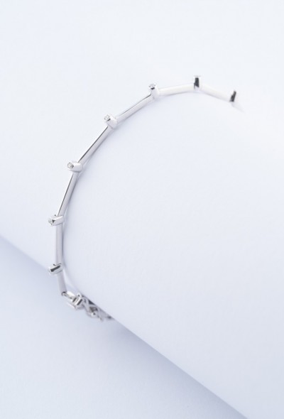 Wit gouden schakel armband met briljanten