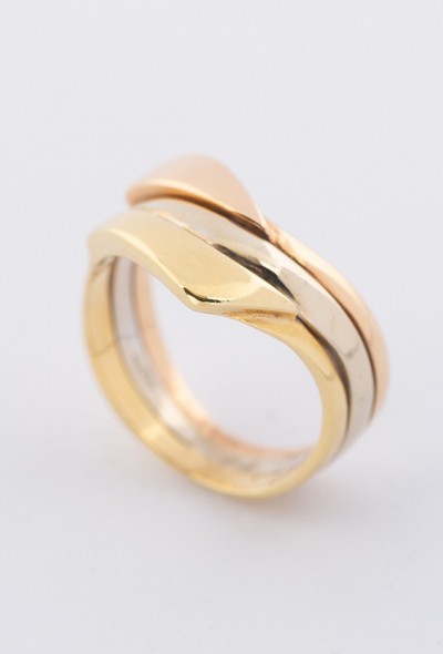 18 krt. gouden tri-color ring