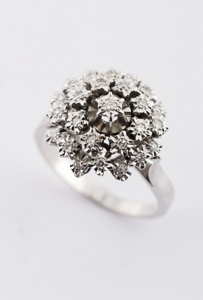 Wit gouden dubbele entourage ring