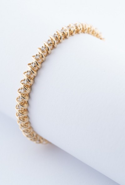 Gouden tennis armband met 42 briljanten