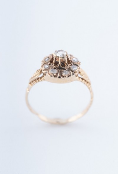 Entourage ring met roos geslepen diamanten