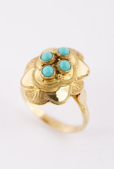 Gouden ring met turkooisen