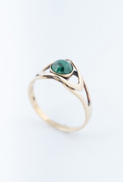 Gouden ring met malachiet