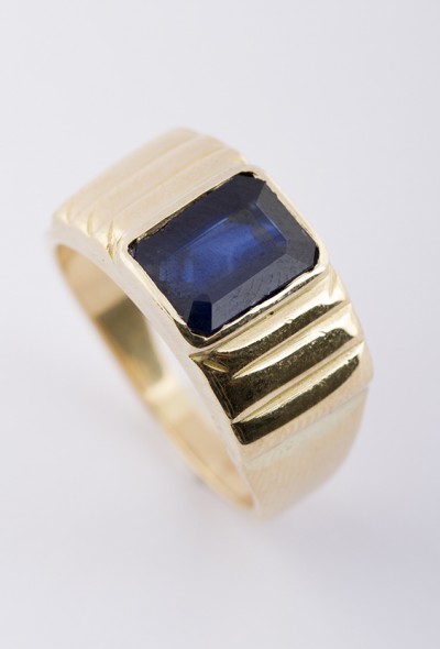 Heren ring met saffier
