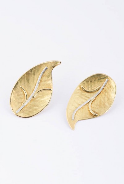 Gouden blad oorknoppen