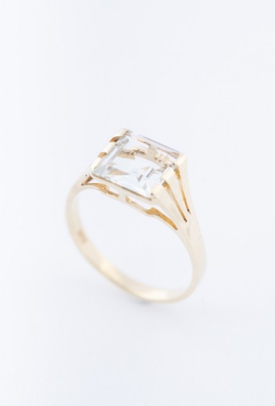 Gouden ring met aquamarijn