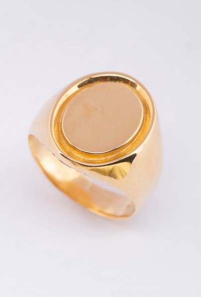18 krt. gouden plaat/pink ring.