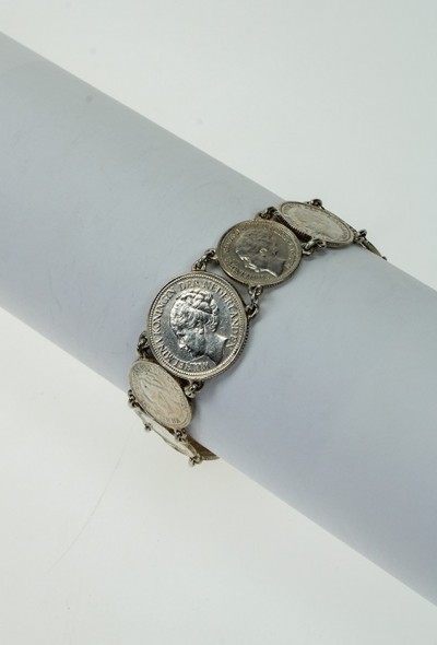 Zilveren armband met dubbeltjes