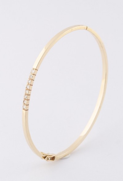 Gouden armband met 8 briljanten en scharnier sluiting