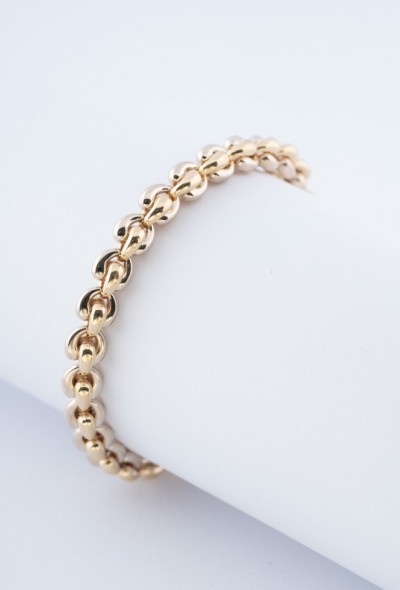 Wit/geel gouden schakel armband