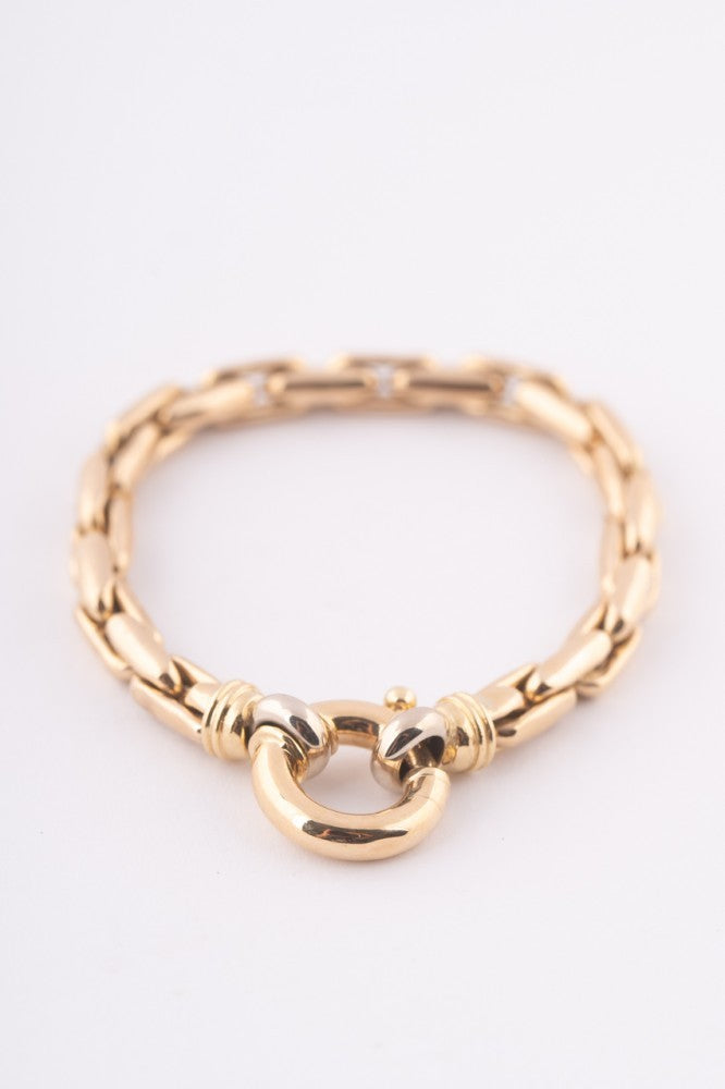 White/yellow gold matte bangle