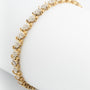 Yellow gold tennis link bracelet with brilliant-cut diamonds