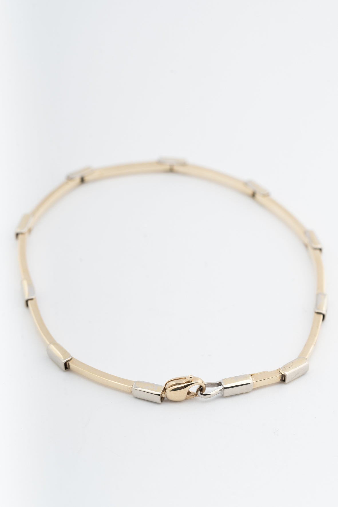 White/yellow gold link bracelet