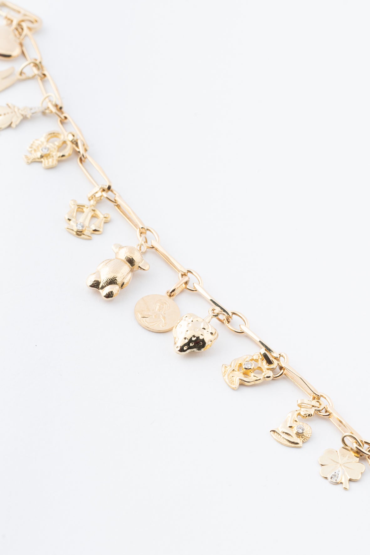 Geel gouden bedel armband