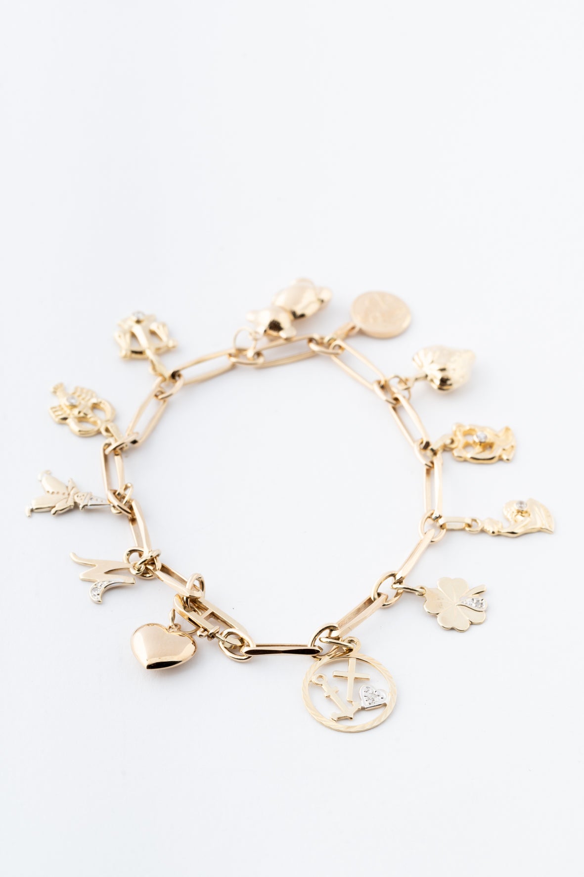 Geel gouden bedel armband