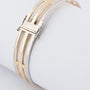 Wit/geelgouden spangen bangle met briljanten en scharniersluiting
