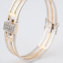 Wit/geelgouden spangen bangle met briljanten en scharniersluiting