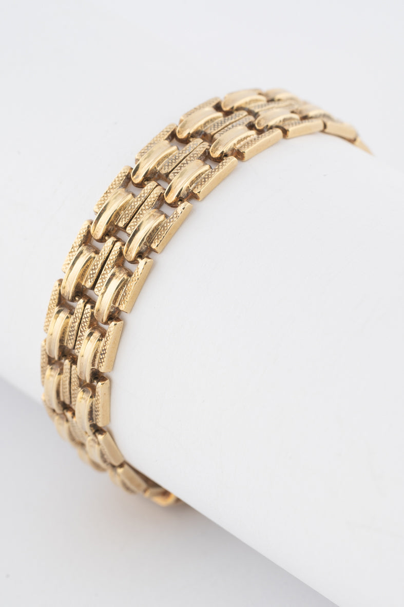 Geelgouden schakel armband