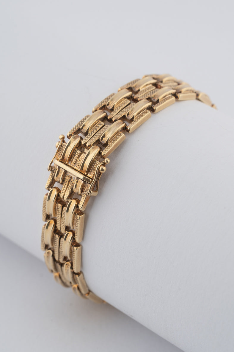 Geelgouden schakel armband