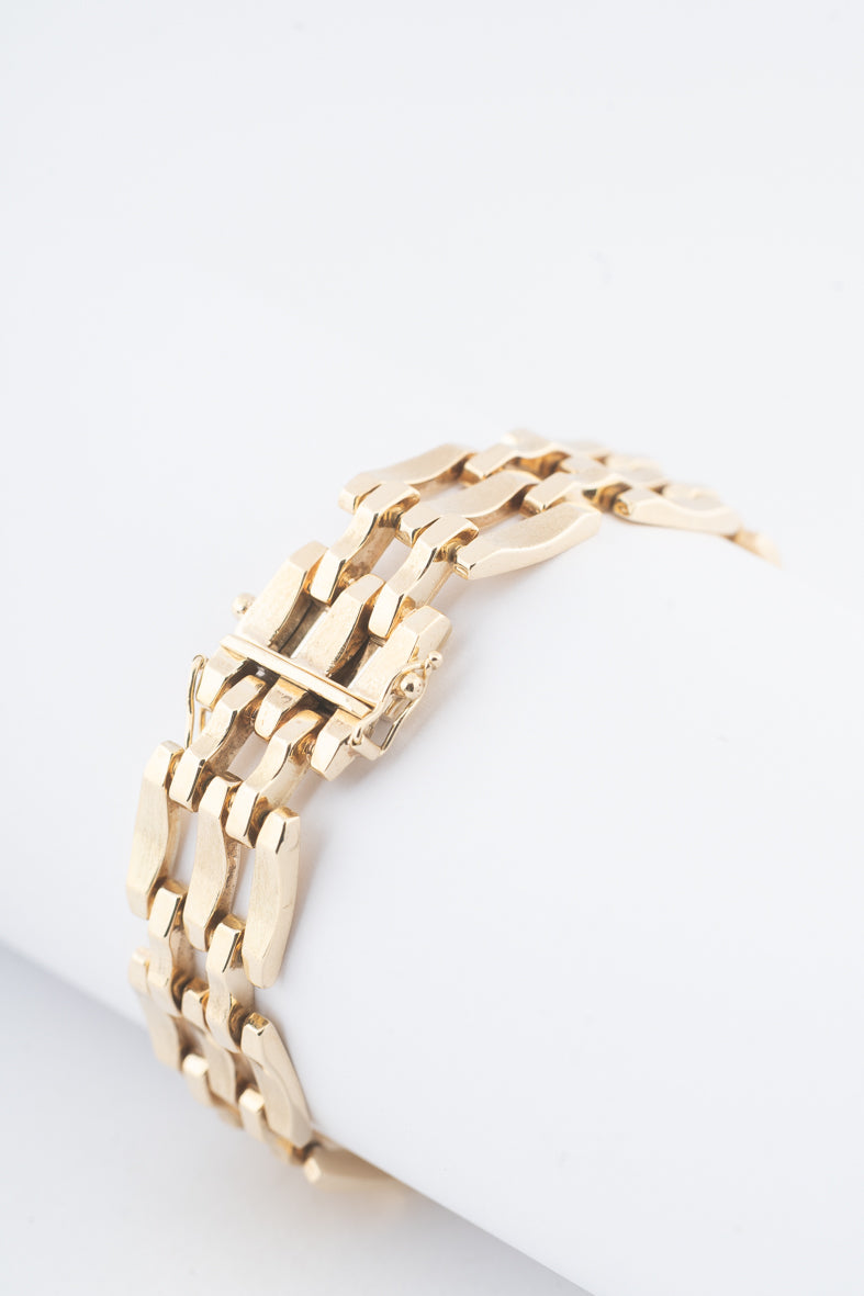 Geelgouden schakelarmband