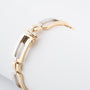 Wit/geelgouden schakel armband bi-color