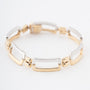 Wit/geelgouden schakel armband bi-color