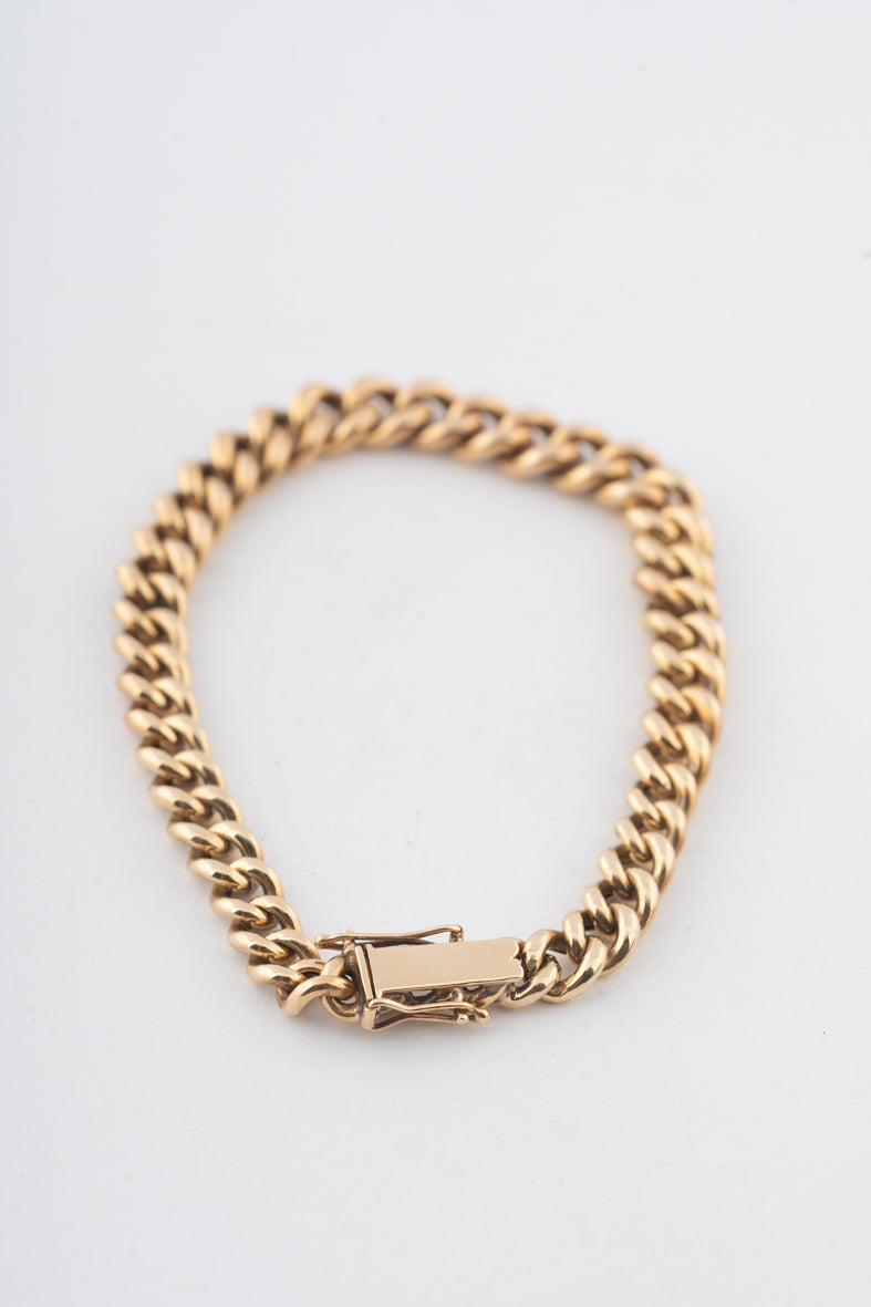Yellow gold gourmet bracelet