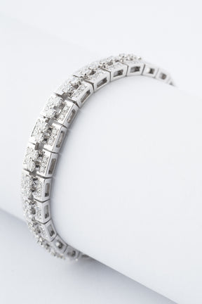 Wit gouden schakel armband met briljanten