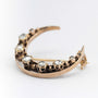 Antique yellow gold moon brooch with diamonds