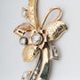 Geel gouden broche met cultivé parels en roos geslepen diamanten