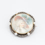 Antieke geel gouden portret broche met parels en diamanten