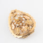 Antieke geelgouden broche met filigrain en parels