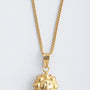 Gouden zon hanger aan gouden gourmet collier