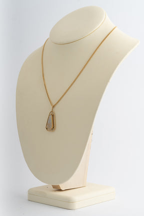 Geel gouden hanger met opaal aan geel gouden gourmet collier
