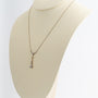 Antique white/yellow gold pendant with brilliant and rose-cut diamonds on a white gold necklace