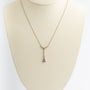 Antique white/yellow gold pendant with brilliant and rose-cut diamonds on a white gold necklace