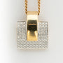 White/yellow gold pendant with brilliant-cut diamonds on a yellow gold gourmet chain