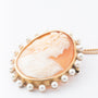 Antique yellow gold cameo/brooch pendant on a yellow gold necklace