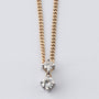 Wit gouden hanger met briljanten aan geel gouden gourmet collier