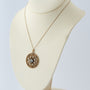 Antique yellow gold pendant with aquamarine and pearls on a gourmet chain
