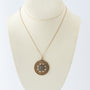 Antique yellow gold pendant with aquamarine and pearls on a gourmet chain