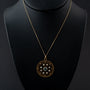 Antique yellow gold pendant with aquamarine and pearls on a gourmet chain